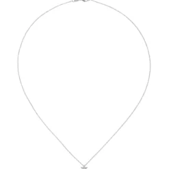 Collier Ankerkette Sternchen mit 16 Diamanten 0.05Ct W/SI 585 Gold Weißgold