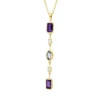 Collier aus 750 Gelbgold 3 Aquamarine 0,72ct blau 2 Brillanten 0,07ct TW-SI L:45cm
