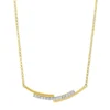Collier aus 750 Gelbgold 13 Brillanten 0,1ct TW-PI L:45,7cm Fassung rhodiniert