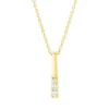 Collier aus 750 Gelbgold 2 Brillanten 0,04ct TW-SI 1 Brillant 0,04ct TW-SI L:45cm
