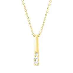 Collier aus 750 Gelbgold 2 Brillanten 0,04ct TW-SI 1 Brillant 0,04ct TW-SI L:45cm