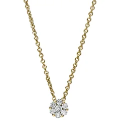 Collier aus 750 Gelbgold 6 Brillanten 0,13ct TW-SI 1 Brillant 0,04ct TW-SI L:42cm