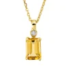Collier aus 750 Gelbgold Citrin 0,62ct gelb Brillant 0,01ct TW-SI L:45cm