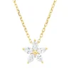 Collier aus 750 Gelbgold 5 Diamanten Navette-Schliff 0,26ct TW-VSI L:45cm