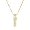 Collier aus 750 Gelbgold 11 Diamanten Trapez-Schliff 0,1ct TW-SI L:45cm