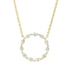 Collier aus 750 Gelbgold 2 Diamanten Oval-Schliff 0,38ct TW-SI L:45,7cm