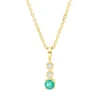 Collier aus 750 Gelbgold Smaragd 0,16ct grün 2 Brillanten 0,03ct TW-SI L:45cm