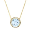 Collier aus 750 Gelbgold Topas 3,7ct skyblue 26 Brillanten 0,15ct TW-SI L:43,2cm