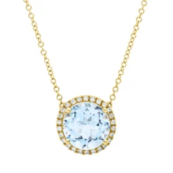 Collier aus 750 Gelbgold Topas 3,7ct skyblue 26 Brillanten 0,15ct TW-SI L:43,2cm