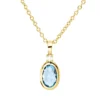 Collier aus 750 Gelbgold Topas 0,44ct blau Brillant 0,02ct TW-SI L:45cm