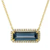 Collier aus 750 Gelbgold Topas 2,6ct London Blue 34 Brillanten 0,2ct TW-SI L:43,2cm