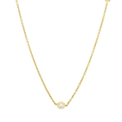 Collier aus 750 Gold Gelbgold 7 Brillanten 0,47ct I-SI L:45,7cm Zarge