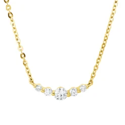 Collier aus 750 Gold Gelbgold 5 Brillanten 0,32ct J-VSI/SI L:45cm