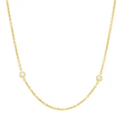 Collier aus 750 Gold Gelbgold 10 Brillanten 0,24ct TW-SI L:50,8cm Zarge