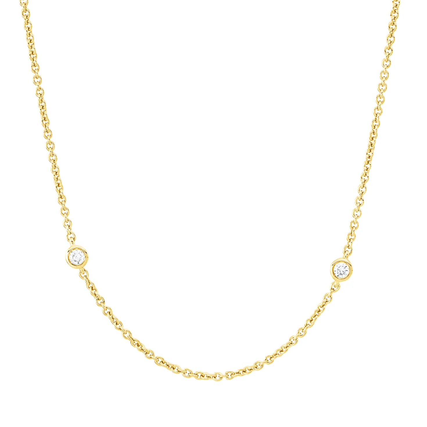 Collier aus 750 Gold Gelbgold 10 Brillanten 0,24ct TW-SI L:50,8cm Zarge