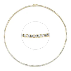 Collier aus 750 Gold Gelbgold 168 Brillanten 8,23ct TW-SI L:42,5cm 4er-Krappe