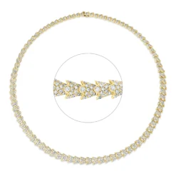 Collier aus 750 Gold Gelbgold 1000 Brillanten 14,12ct TW-VSI L:43cm
