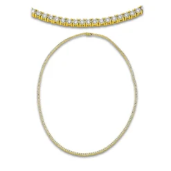 Collier aus 750 Gold Gelbgold 211 Brillanten 9,4ct TW-SI L:55,9cm