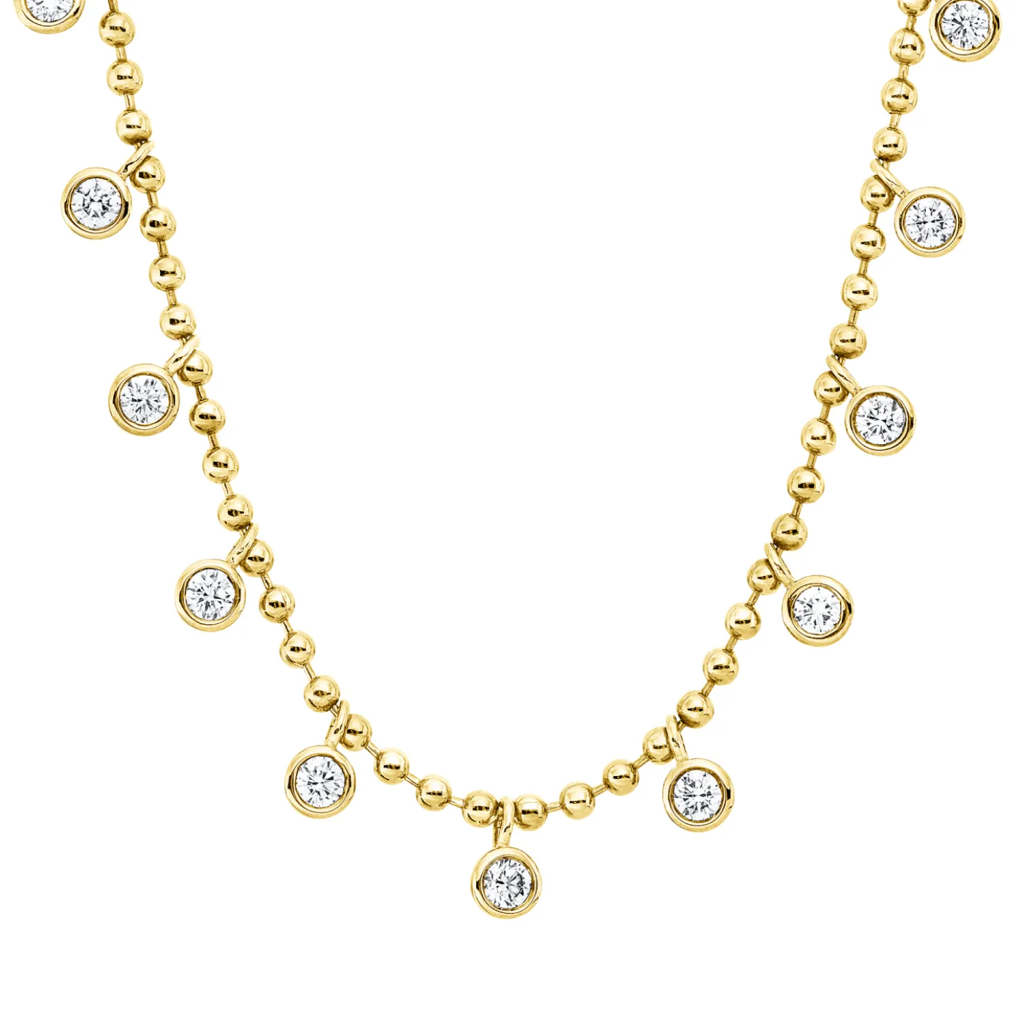 Collier aus 750 Gold Gelbgold 11 Brillanten 0,66ct TW-VSI L:42cm
