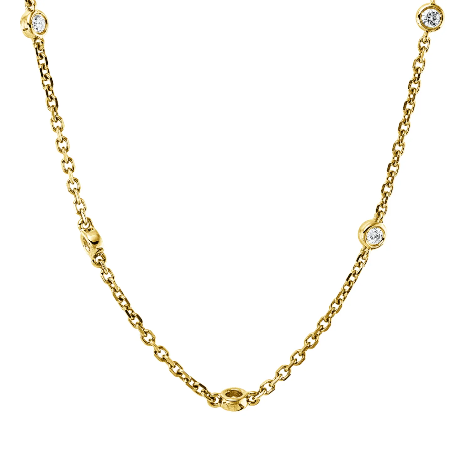Collier aus 750 Gold Gelbgold 26 Brillanten 0,65ct TW-VSI/SI L:61cm Zarge