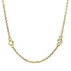 Collier aus 750 Gold Gelbgold 10 Brillanten 0,49ct TW-VSI/SI L:50,8cm Zarge