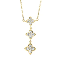 Collier aus 750 Gold Gelbgold 15 Brillanten 0,44ct TW-SI L:45,7cm