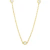Collier aus 750 Gold Gelbgold 9 Brillanten 0,36ct TW-SI L:43cm