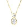 Collier aus 750 Gold Gelbgold 2 Brillanten 0,1ct TW-SI L:45cm Zarge