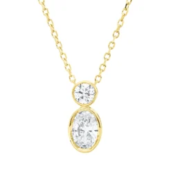 Collier aus 750 Gold Gelbgold 2 Brillanten 0,1ct TW-SI L:45cm Zarge