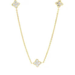 Collier aus 750 Gold Gelbgold 25 Brillanten 0,6ct W-SI L:45cm