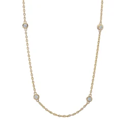 Collier aus 750 Gold Gelbgold 10 Brillanten 0,29ct TW-SI L:45cm Zarge