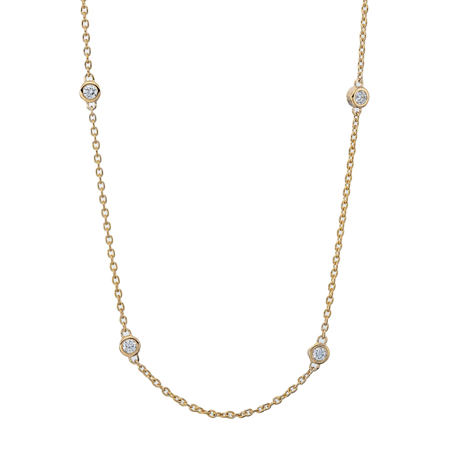 Collier aus 750 Gold Gelbgold 10 Brillanten 0,29ct TW-SI L:45cm Zarge