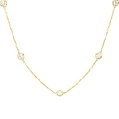 Collier aus 750 Gold Gelbgold 13 Brillanten 1,16ct W-SI L:45cm Zarge