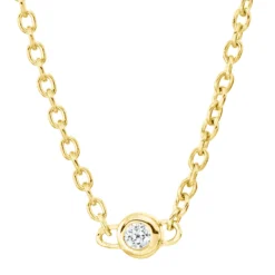 Collier aus 750 Gold Gelbgold 5 Brillanten 0,08ct TW-SI L:45cm Zarge