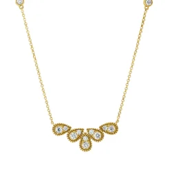 Collier aus 750 Gold Gelbgold 12 Brillanten 0,39ct TW-SI L:43,2cm