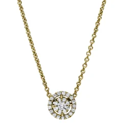 Collier aus 750 Gold Gelbgold 26 Brillanten 0,19ct TW-SI L:45cm