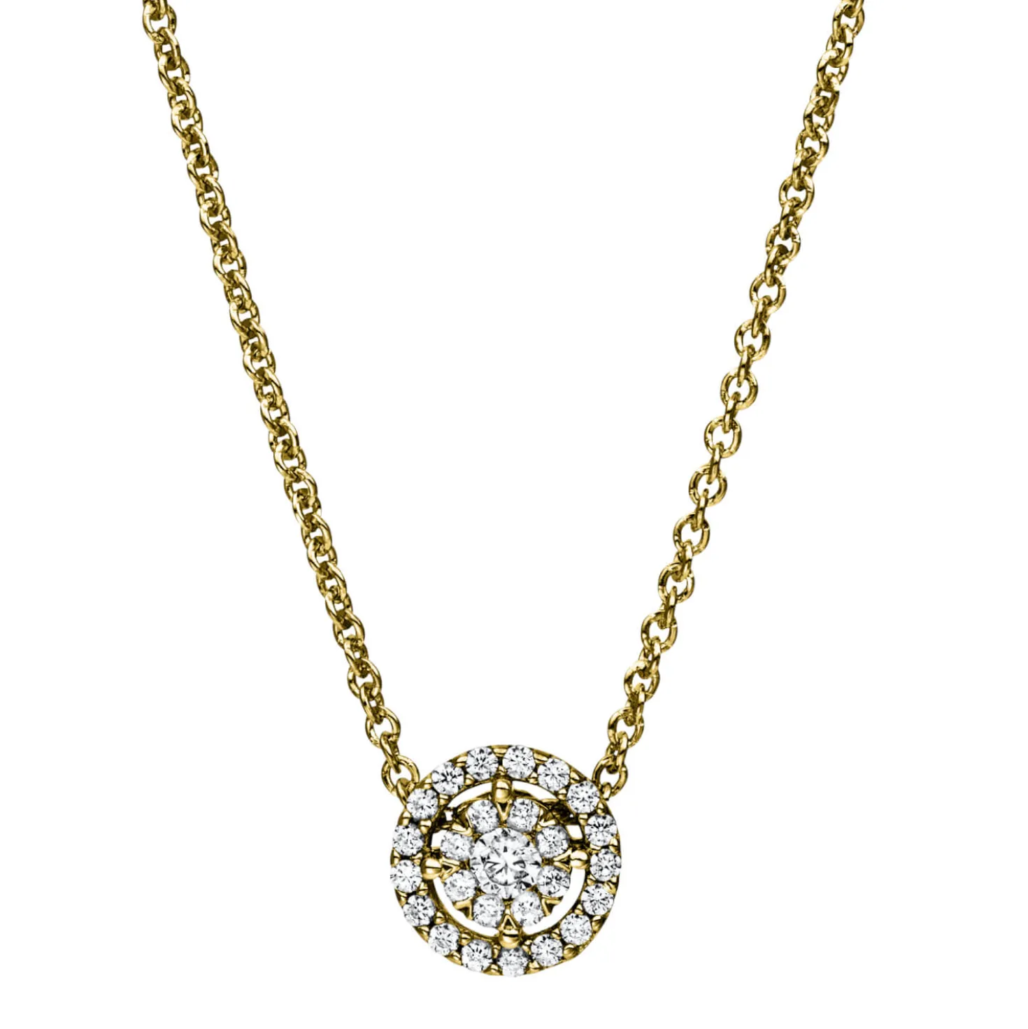 Collier aus 750 Gold Gelbgold 26 Brillanten 0,19ct TW-SI L:45cm