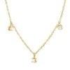 Collier aus 750 Gold Gelbgold 7 Brillanten 0,49ct TW-SI L:45cm