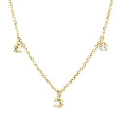 Collier aus 750 Gold Gelbgold 7 Brillanten 0,49ct TW-SI L:45cm