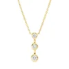 Collier aus 750 Gold Gelbgold 3 Brillanten 0,23ct TW-SI L:45,7cm
