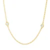 Collier aus 750 Gold Gelbgold 7 Brillanten 0,18ct TW-SI L:43cm
