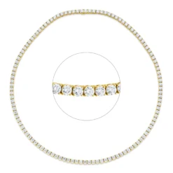 Collier aus 750 Gold Gelbgold 117 Brillanten 16,37ct TW-SI L:42cm 4er-Krappe