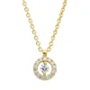 Collier aus 750 Gold Gelbgold 15 Brillanten 0,08ct TW-SI L:42cm