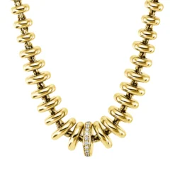 Collier aus 750 Gold Gelbgold 23 Brillanten 0,12ct TW-PI L:43,2cm