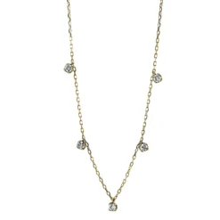 Collier aus 750 Gold Gelbgold 5 Brillanten 0,37ct TW-PI L:45,7cm