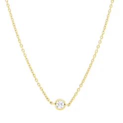 Collier aus 750 Gold Gelbgold 5 Brillanten 0,39ct TW-SI L:45cm Zarge