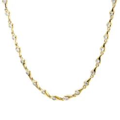 Collier aus 585 Gold Gelbgold 22 Brillanten 0,33ct W-SI L:45cm