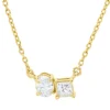 Collier aus 750 Gold Gelbgold 2 Diamanten 0,29ct TW-SI L:45cm