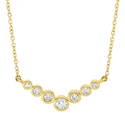 Collier aus 750 Gold Gelbgold 7 Diamanten 0,19ct TW-SI L:42cm