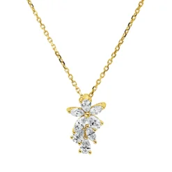 Collier aus 750 Gold Gelbgold 8 Diamanten 0,34ct TW-SI L:45cm